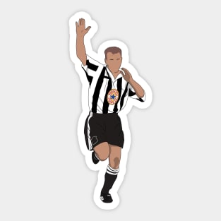 Alan Shearer 90s Iconic Goal Celebration Football Minimalist Sticker